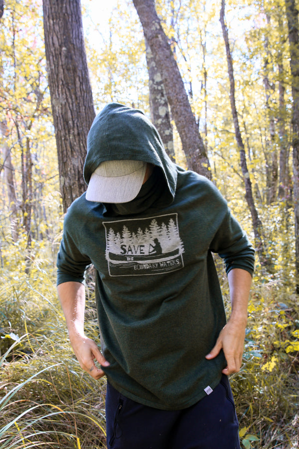 save the boundary waters hoodie green